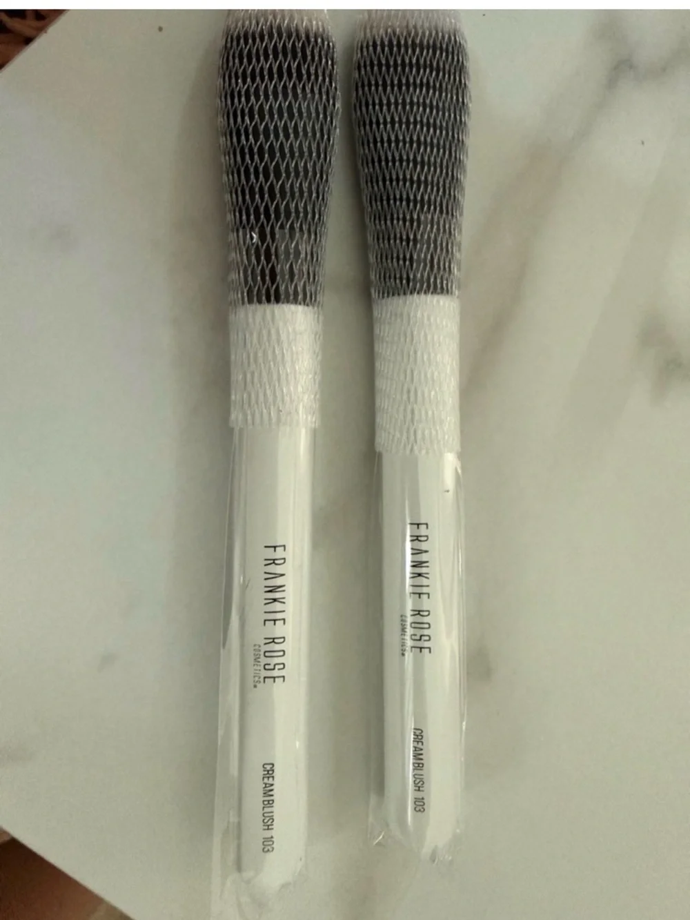 New Frankie Rose Cream Blush Brush Duo in White